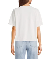 Poppy & Pine Short Sleeve Oppsie Daisies Graphic Cropped T-Shirt