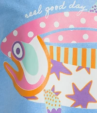 Poppy & Pine Short Sleeve Reel Good Day Graphic Cropped T-Shirt