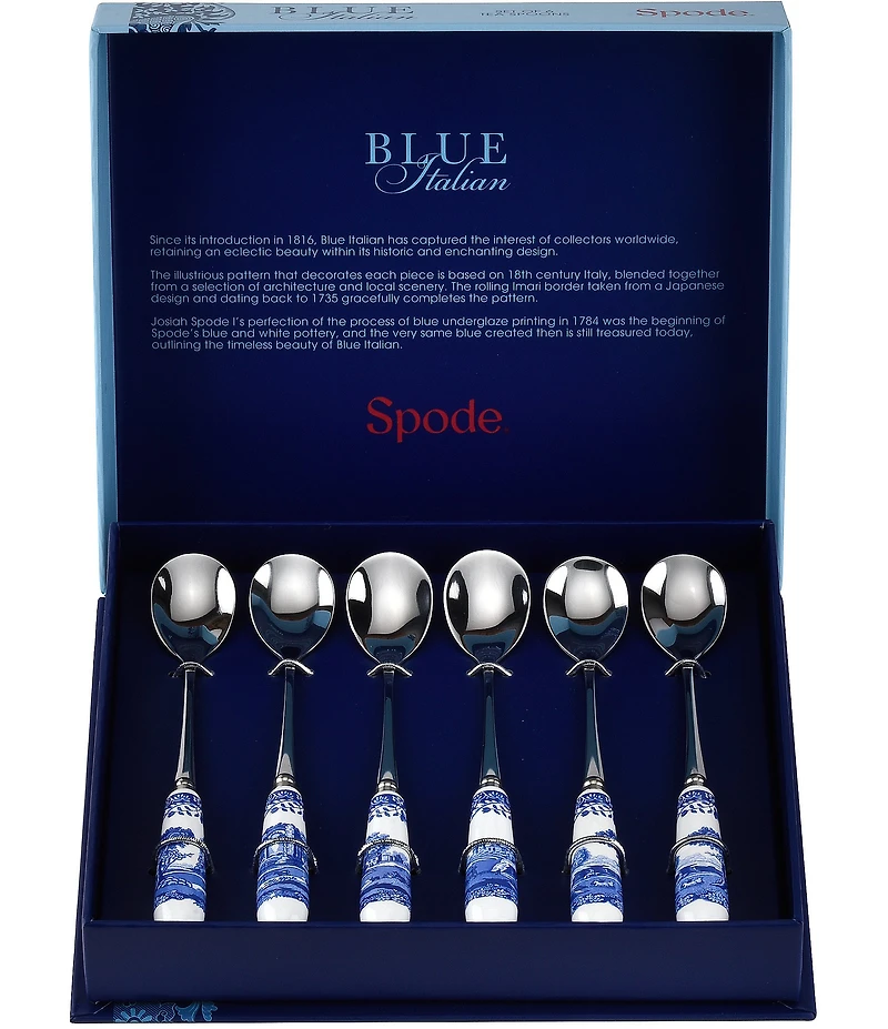 Portmeirion Blue Italian Collection Teaspoons, Set of 6