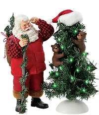 Possible Dreams Bear Cubs with Santa Figurine