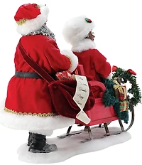 Possible Dreams Department 56 African American Santa & Mrs. Claus Limited Edition Anniversary Ruby Sleigh Figurine