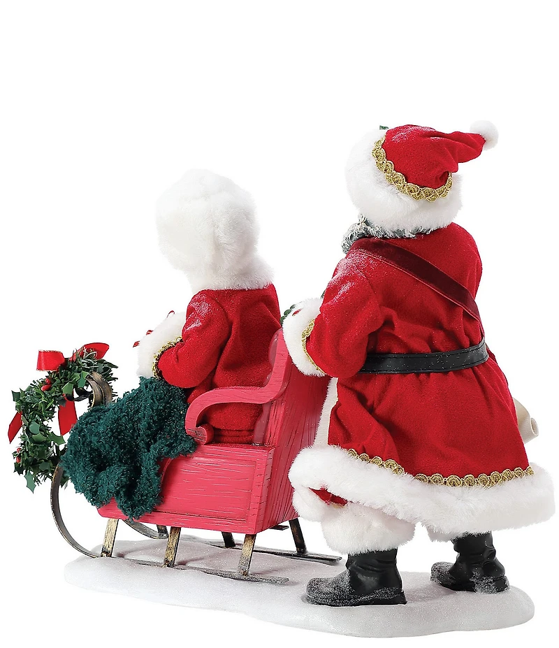 Possible Dreams Department 56 African American Santa & Mrs. Claus Limited Edition Anniversary Ruby Sleigh Figurine