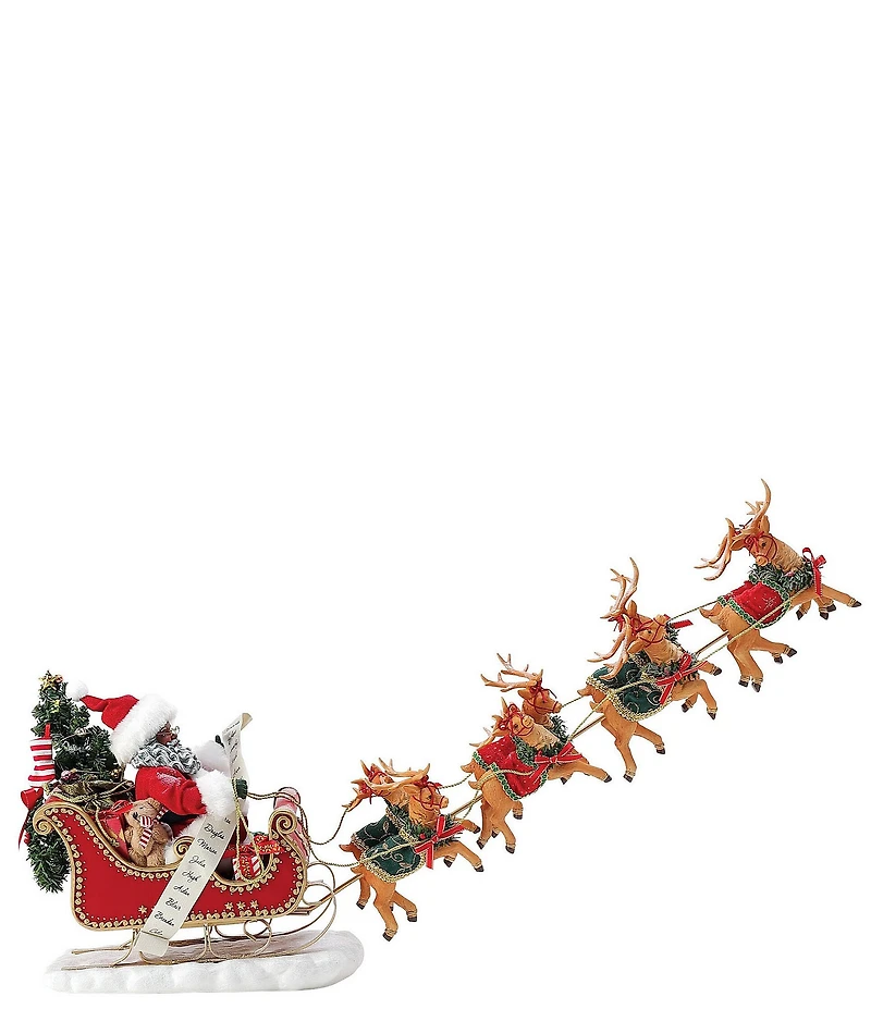 Possible Dreams Department 56 African American Santa Snowy Sleighride Figurine