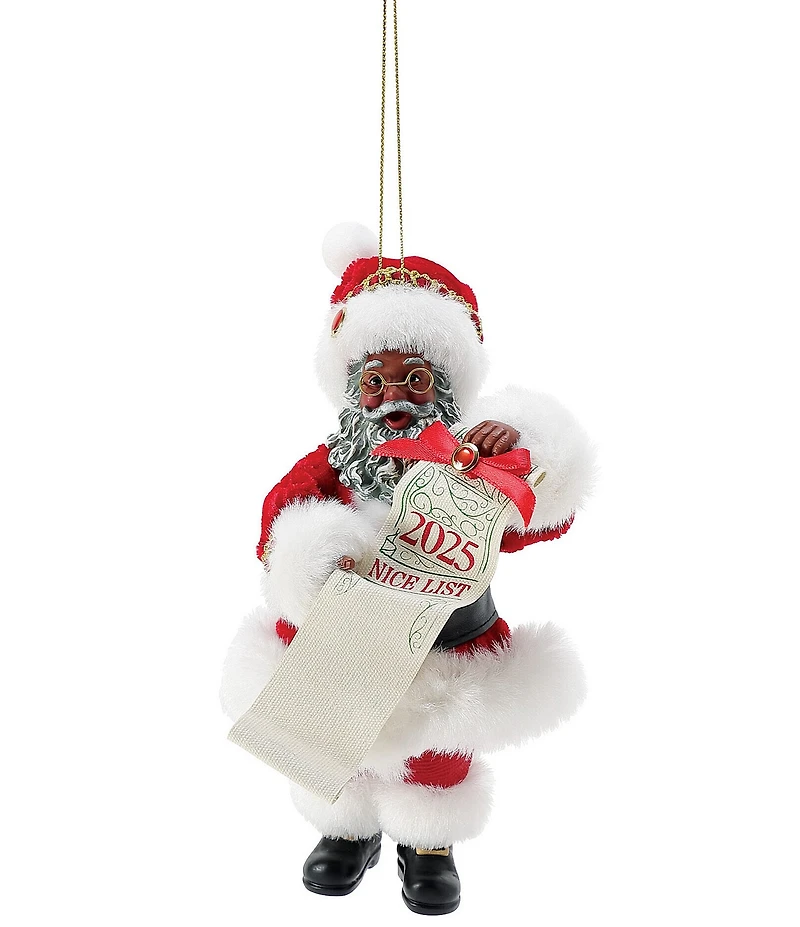 Possible Dreams Department 56 African American Santa The Nice List 2025 Dated Anniversary Limited Edition Ornament