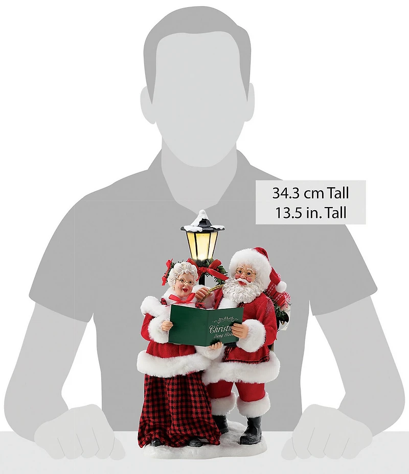 Possible Dreams Department 56 Battery-Operated Musical Santa and Mrs. Claus Merry Carolers Lighted Figurine