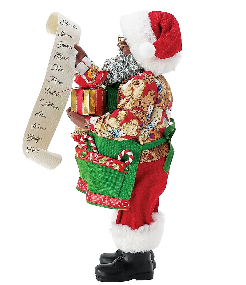 Possible Dreams Department 56 Christmas Traditions African American Santa Toy List Figurine