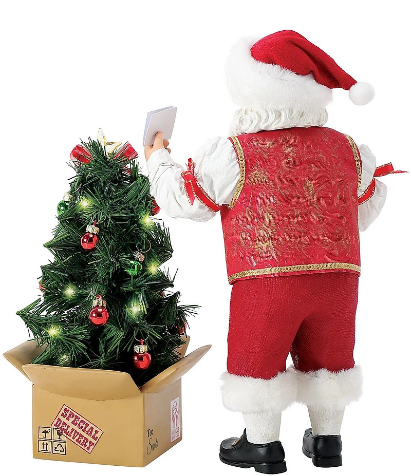 Possible Dreams Department 56 Christmas Traditions Battery-Operated LED Pop-Up Tree Santa Figurine Set