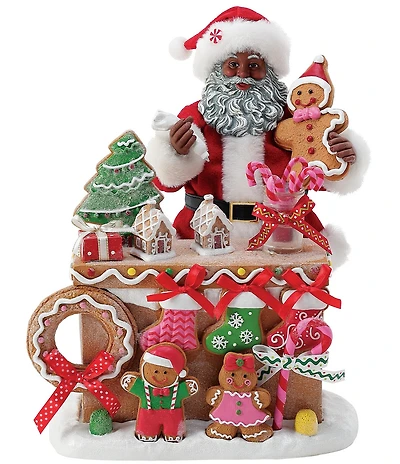 Possible Dreams Department 56 African American Santa Ginger All The Way! Figurine Set