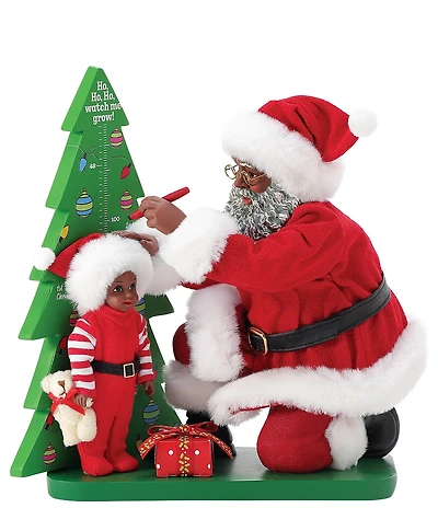 Possible Dreams Department 56 Exclusive African American Santa Growth Chart Figurine