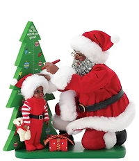 Possible Dreams Department 56 Exclusive African American Santa Growth Chart Figurine