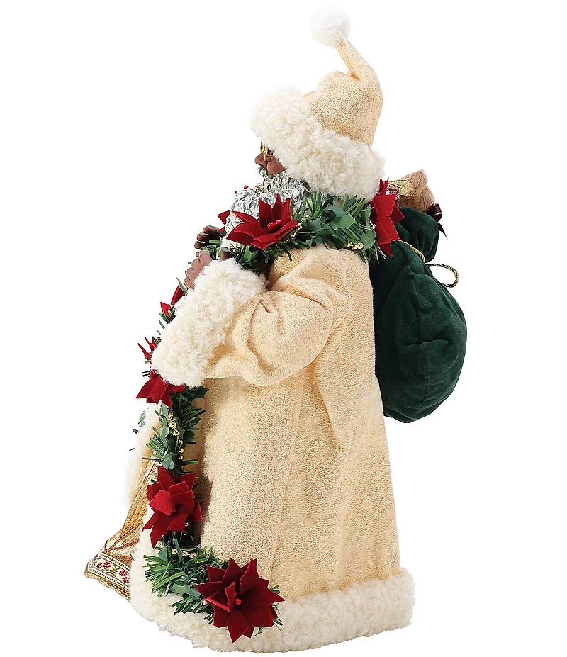 Possible Dreams Department 56 Exclusive Old World Poinsettia African American Santa Figurine