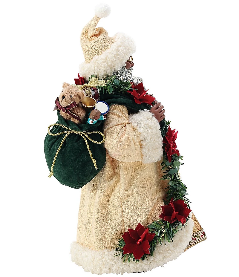 Possible Dreams Department 56 Exclusive Old World Poinsettia African American Santa Figurine