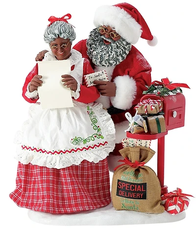 Possible Dreams African American Santa & Mrs. Claus More Letters Figurine