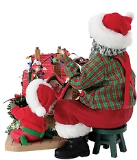 Possible Dreams Christmas Traditions Battery-Operated African American Santa House Lights Figurine Set