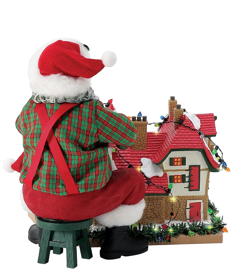 Possible Dreams Christmas Traditions Battery-Operated African American Santa House Lights Figurine Set