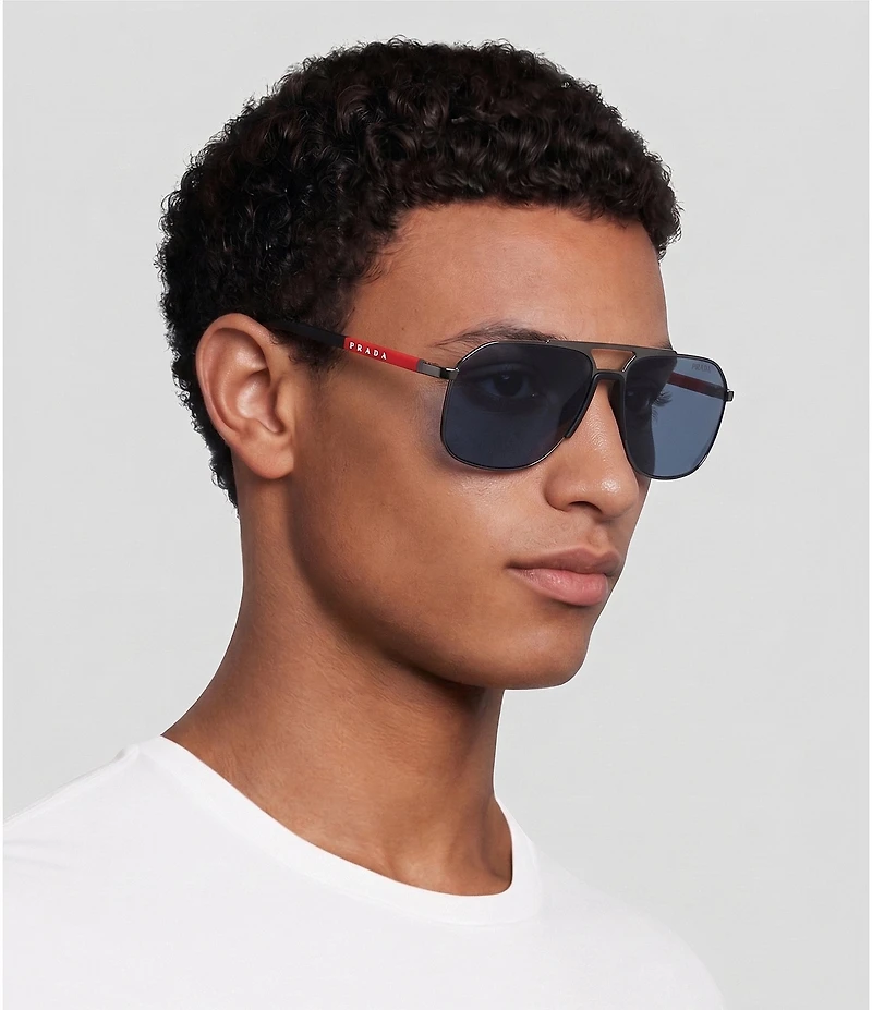 Prada Men's PR B51S 53mm Aviator Sunglasses
