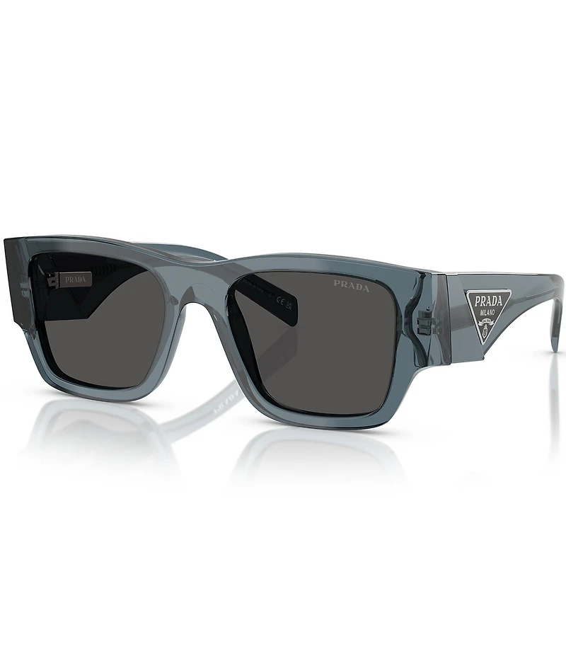 Prada Men's PR10ZSF 55mm Transparent Square Sunglasses