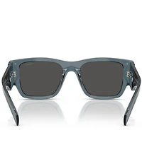 Prada Men's PR10ZSF 55mm Transparent Square Sunglasses