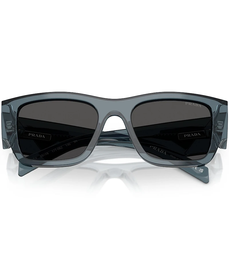 Prada Men's PR10ZSF 55mm Transparent Square Sunglasses