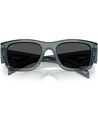 Prada Men's PR10ZSF 55mm Transparent Square Sunglasses