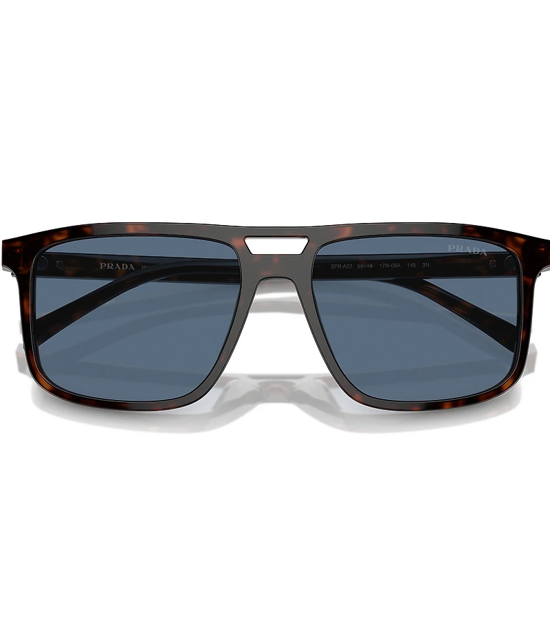 Prada Men's PRA22S 58mm Havana Rectangle Sunglasses