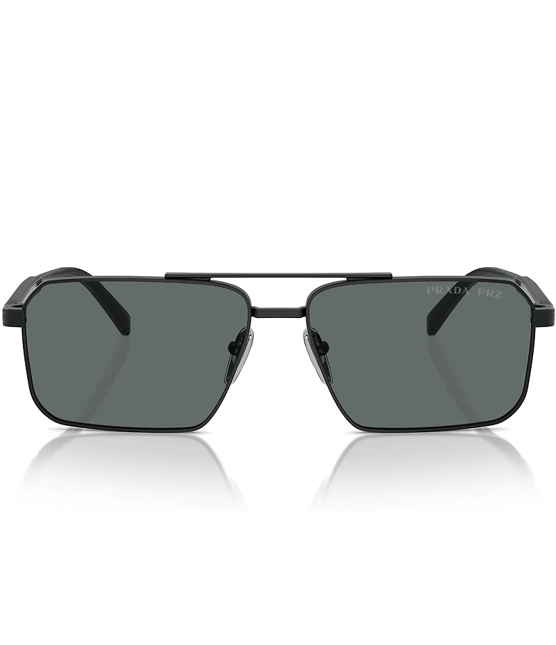 Prada Men's PRA57S 61mm Polarized Rectangle Sunglasses