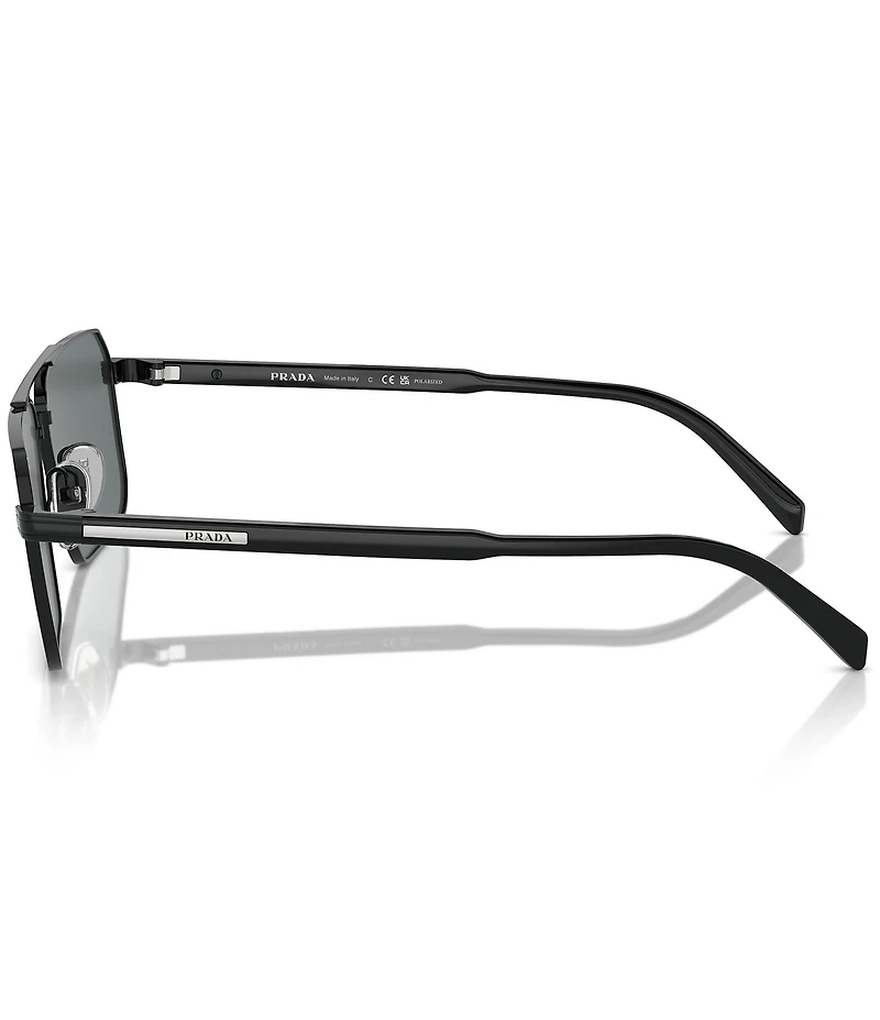 Prada Men's PRA57S 61mm Polarized Rectangle Sunglasses