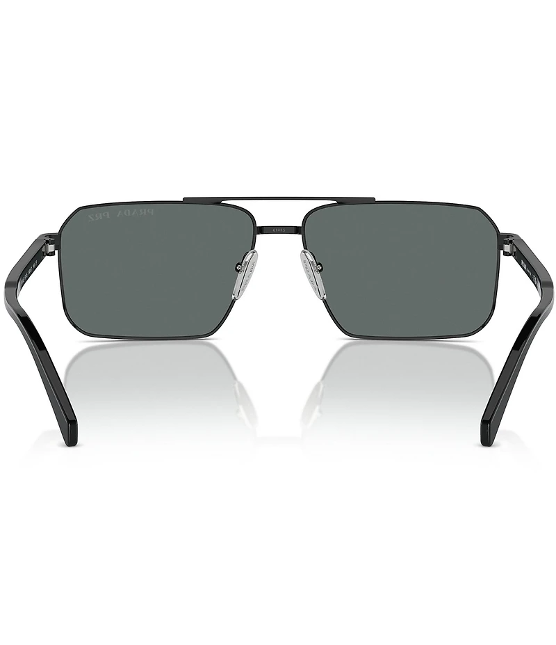 Prada Men's PRA57S 61mm Polarized Rectangle Sunglasses
