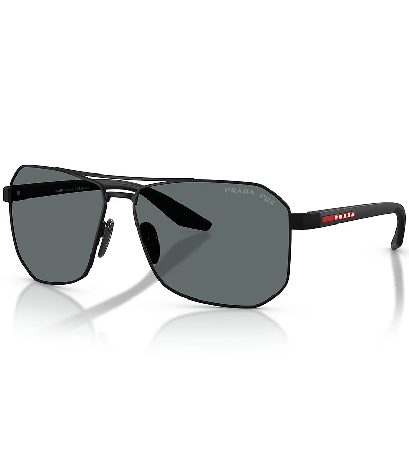 Prada Men's PS A53S 62mm Polarized Pilot Sunglasses