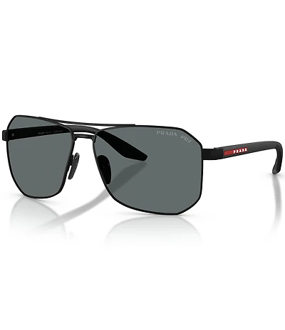 Prada Men's PS A53S 62mm Polarized Pilot Sunglasses