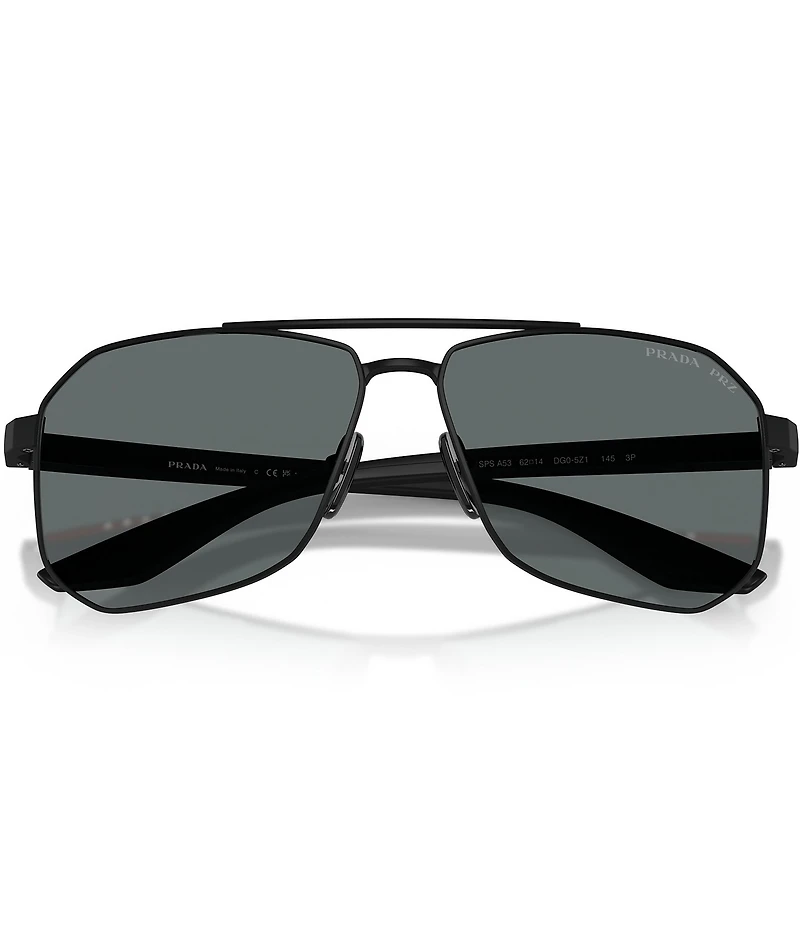 Prada Men's PS A53S 62mm Polarized Pilot Sunglasses
