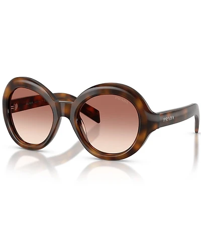 Prada Women's PR D08SU 53mm Round Tortoise Sunglasses