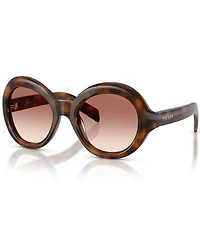 Prada Women's PR D08SU 53mm Round Tortoise Sunglasses
