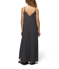 prAna Coastal Sol Texture Seersucker V-Neck Spaghetti Straps Maxi Dress