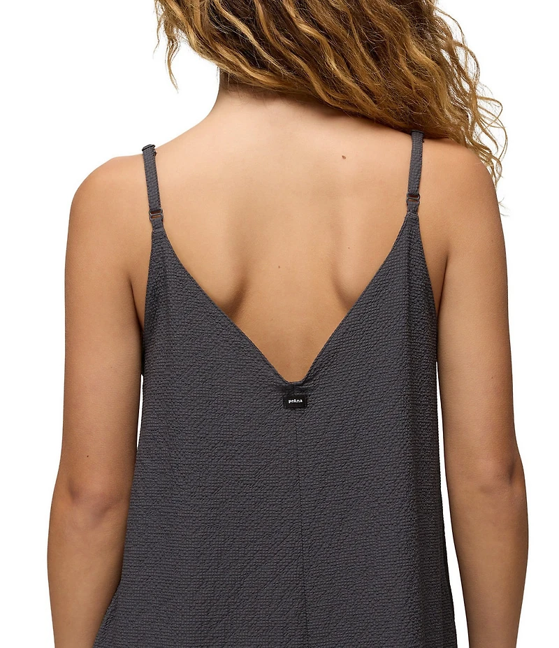 prAna Coastal Sol Texture Seersucker V-Neck Spaghetti Straps Maxi Dress