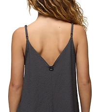 prAna Coastal Sol Texture Seersucker V-Neck Spaghetti Straps Maxi Dress