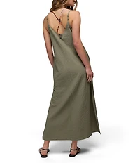 prAna Coastal Sol Texture Seersucker V-Neck Spaghetti Straps Maxi Dress