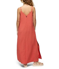 prAna Coastal Sol Texture Seersucker V-Neck Spaghetti Straps Maxi Dress
