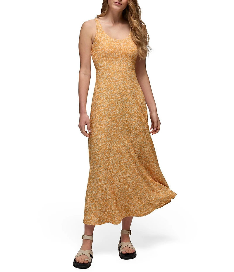 prAna Corrinne Soft Stretch Printed Scoop Neck Sleeveless Maxi Dress