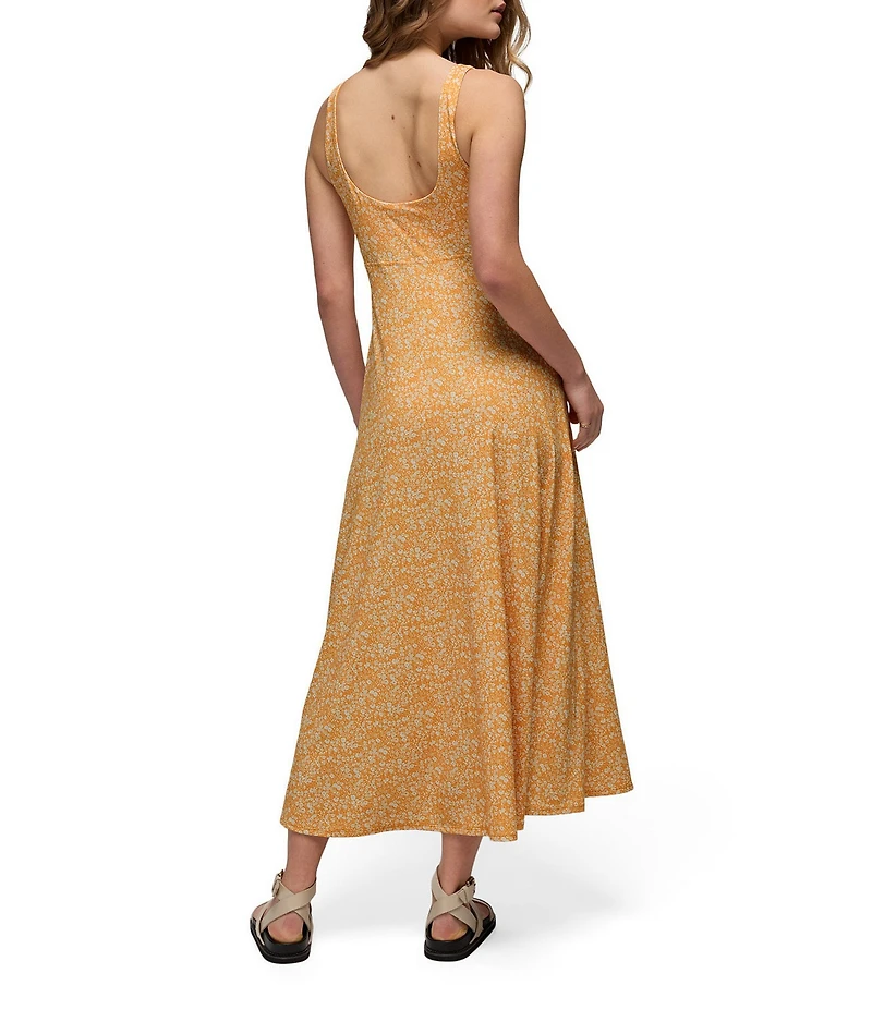 prAna Corrinne Soft Stretch Printed Scoop Neck Sleeveless Maxi Dress