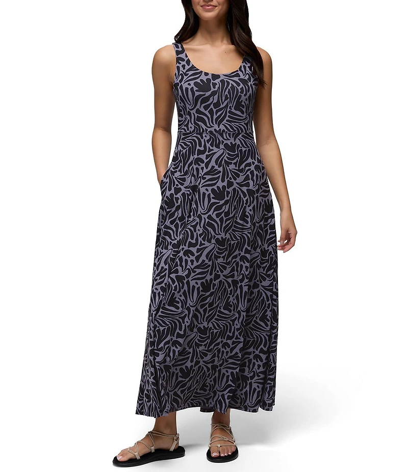 prAna Corrinne Soft Stretch Printed Scoop Neck Sleeveless Maxi Dress