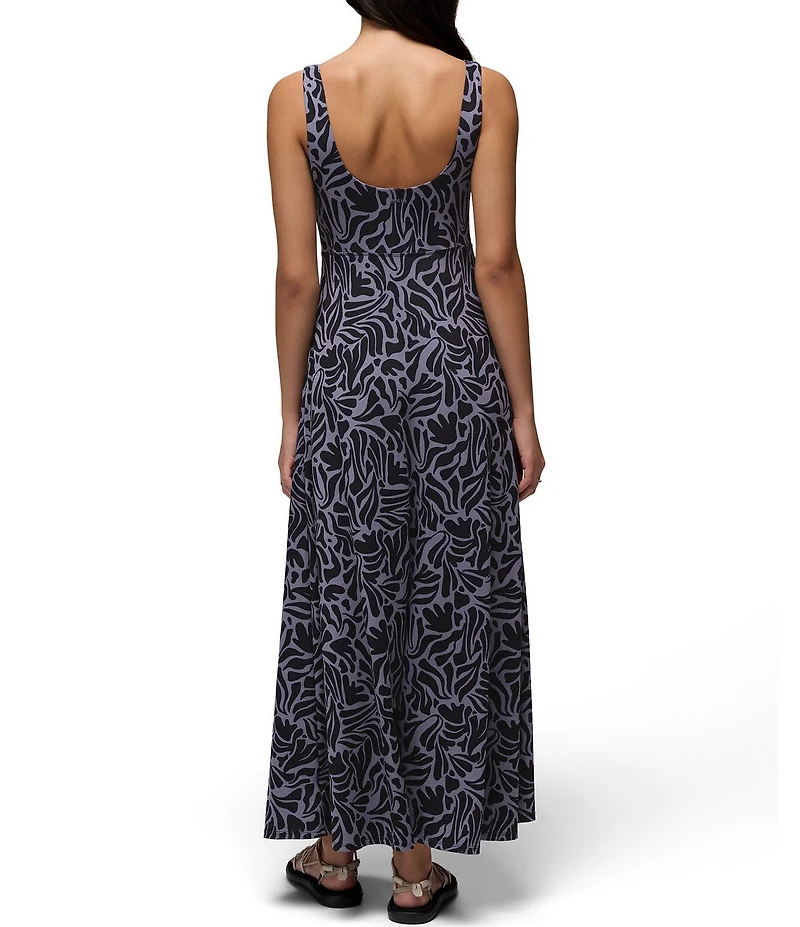 prAna Corrinne Soft Stretch Printed Scoop Neck Sleeveless Maxi Dress
