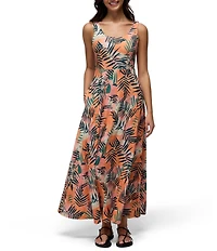 prAna Corrinne Soft Stretch Printed Scoop Neck Sleeveless Maxi Dress