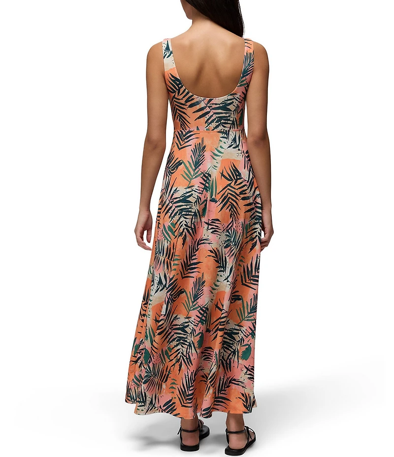 prAna Corrinne Soft Stretch Printed Scoop Neck Sleeveless Maxi Dress