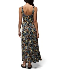 prAna Corrinne Soft Stretch Printed Scoop Neck Sleeveless Maxi Dress