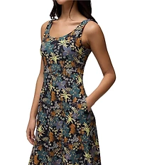 prAna Corrinne Soft Stretch Printed Scoop Neck Sleeveless Maxi Dress
