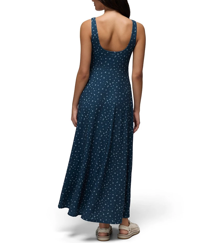 prAna Corrinne Soft Stretch Printed Scoop Neck Sleeveless Maxi Dress