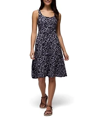 prAna Corrinne Taro Seaweed Printed Soft Stretch Scoop Neck Sleeveless Dress