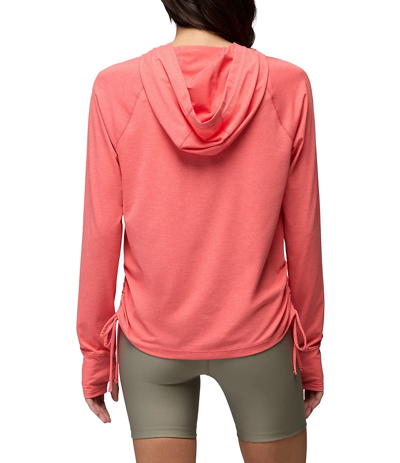 prAna Eileen Jersey Mesh Cinch Side Hoodie Pullover Top