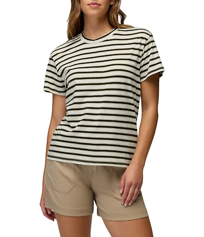 prAna Everyday Stripe Print Short Sleeve Relaxed Fit Tee